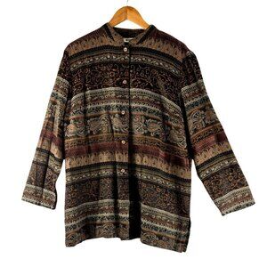 Nero Blazer Brocade Brown Black XL by Units Renaissance Pattern Career Wearn